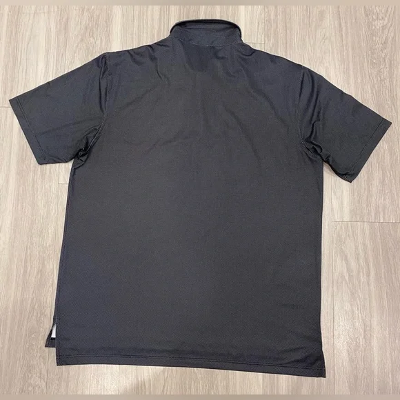 Peter Millar Polo Shirt Mens XL Black Summer Comfort Golf Stretch Striped Dots - Picture 5 of 7